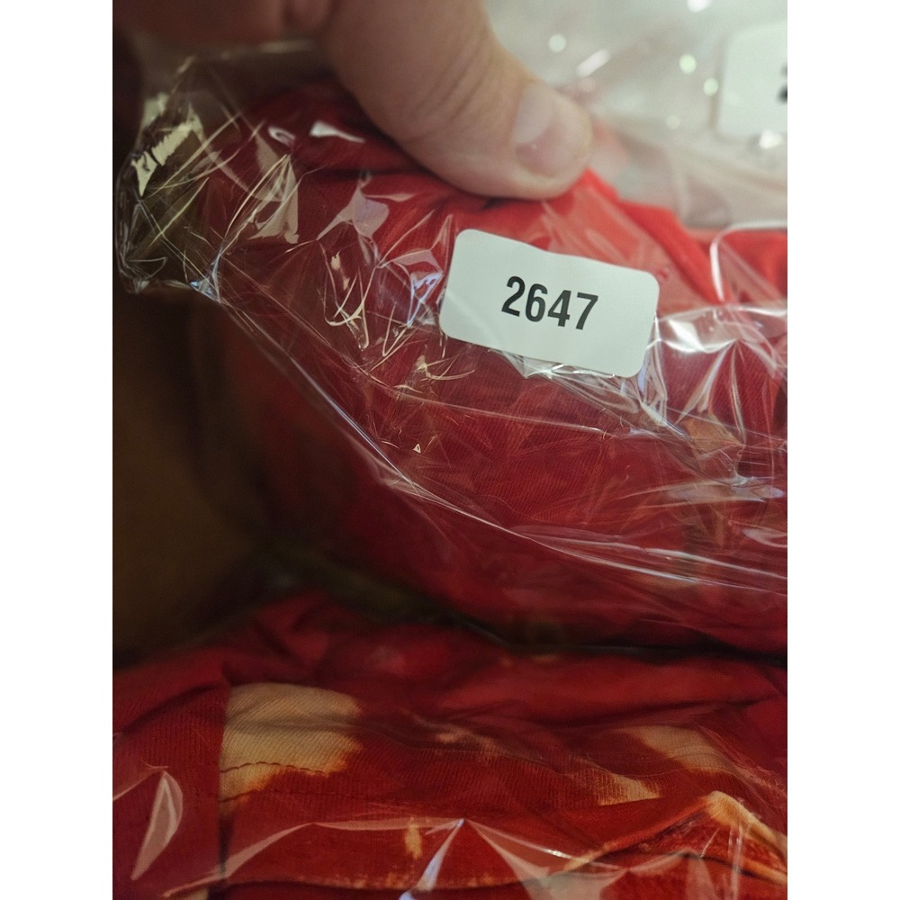 Champion Mens XL Red Bleach Dye Tie Dye Short Sleeve T-Shirt Embroidered vintage - Picture 7 of 7